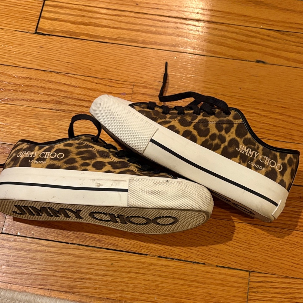 Jimmy Choo Brown Leopard Sneakers